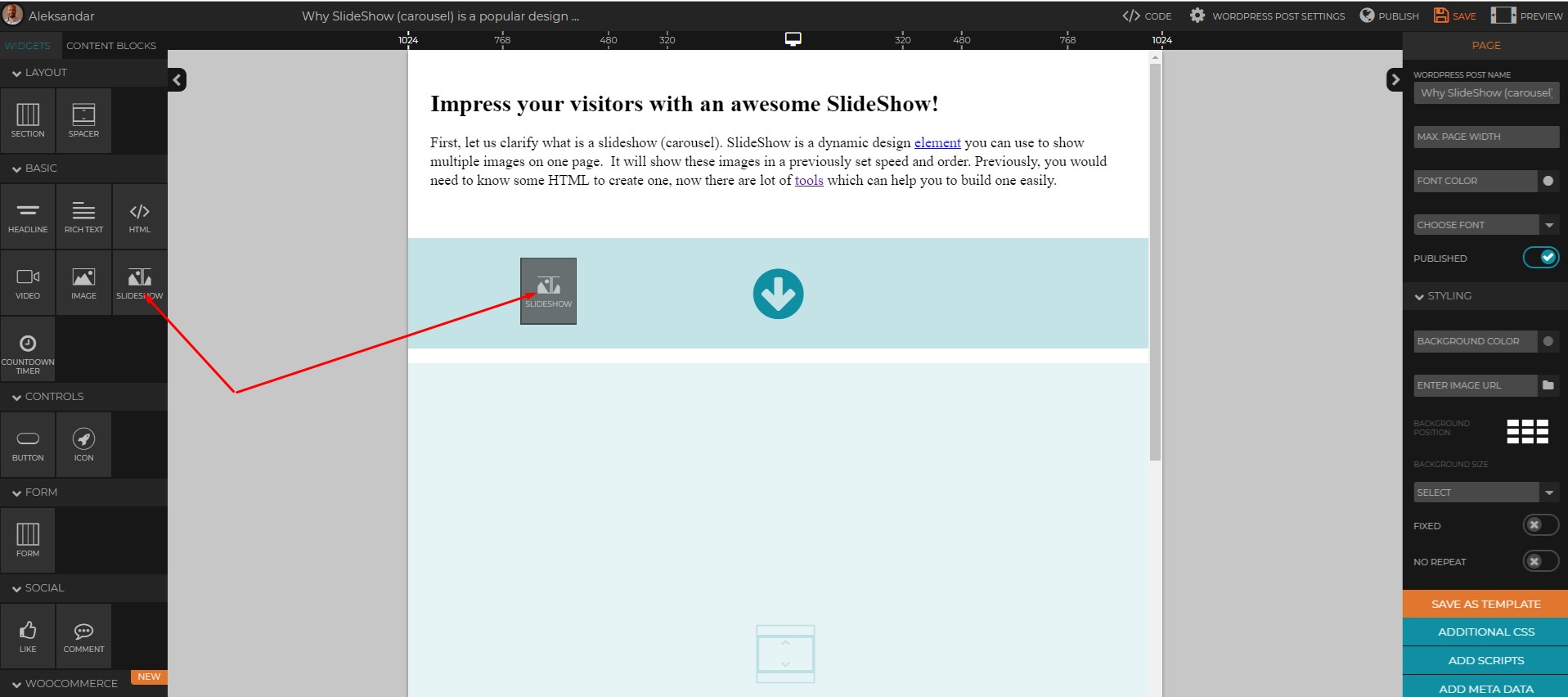 Why SlideShow (carousel) is a popular design element? Extended features
