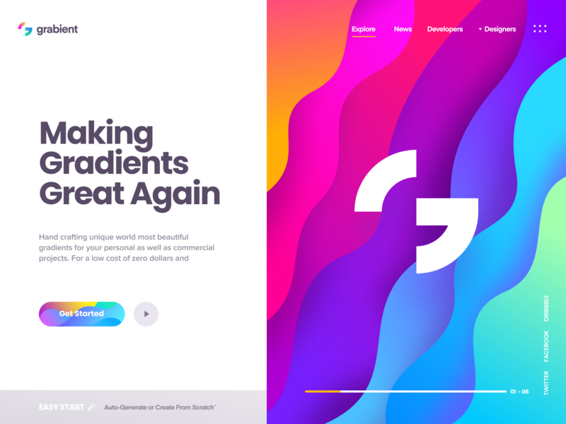 Grabient - Landing Page by Eddie Lobanovskiy 